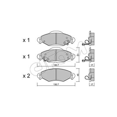 Afbeelding van CIFAM 822 421 0 Remblokkenset Met akoestische slijtagewaarschuwing TOYOTA: Yaris I Hatchback (P1) 1.0, 1.3, 1.4 D 4D 1999 2005