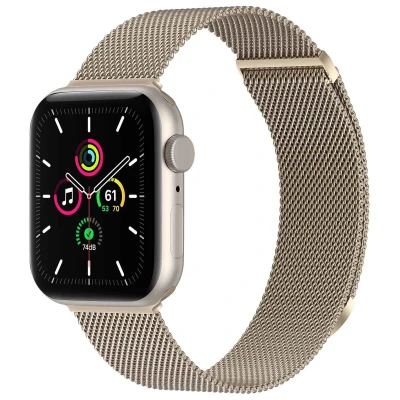 Afbeelding van Apple Watch bandje Milanees Sterrenlicht Geschikt voor Series 1/2/3/4/5/6/7/8/9/10/SE 38/40/41 mm / 10