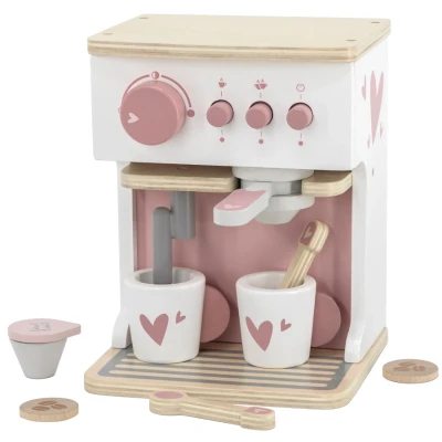 Afbeelding van Label Roze Houten Espresso Machine LLWT 24883