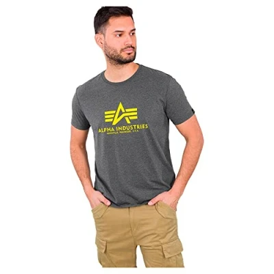 Afbeelding van Alpha Industries CAMO Tshirt print, Heren, Maat: XXL, Charcoal heather