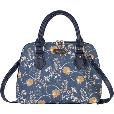 Afbeelding van Signare Handtas Austen Blue Jane Gobelinstof Damestas Schoudertas