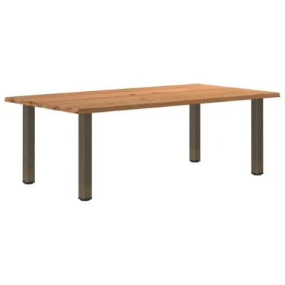 Afbeelding van vidaXL Eettafel rechthoekig 220x120x74 cm massief eikenhout lichtbruin