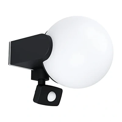 Afbeelding van EGLO Rubio Wandlamp Buiten   Sensor   E27   17 cm   Zwart/Wit