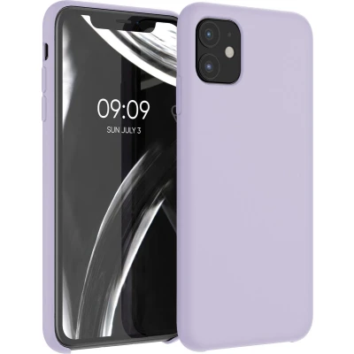 Afbeelding van kwmobile telefoonhoesje geschikt voor Apple iPhone 11 Hoesje met siliconen coating Smartphone case in lila wolk