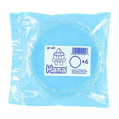Afbeelding van Hama Perlen 492 mobiele ring met diameter 18 cm voor motieven van strijkkralen, 6 stuks in transparant, accessoires, creatief knutselplezier groot en klein.