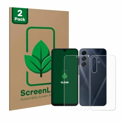 Afbeelding van ScreenLeaf Screenprotector voor Samsung Galaxy A16 5G (Voor+Achter) Duurzame schermbescherming Folie Beschermfolie transparant (2 Stuks)