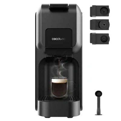 Afbeelding van Cecotec Compacte Espresso Machine FreeStyle Compact Black. 1350W, 20 Bar, Geschikt voor Gemalen Koffie, Dolce Gusto, Nespresso en K fee, Verwijderbaar Reservoir van 800ml, Automatische Uitschakeling