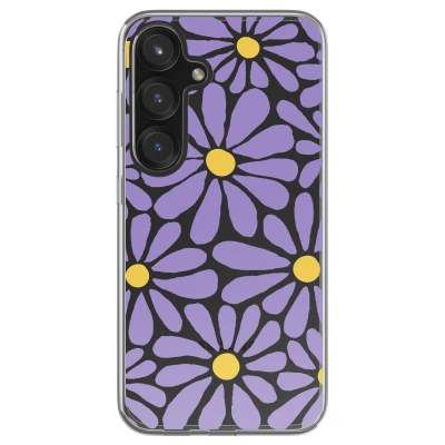 Afbeelding van imoshion hoesje Geschikt voor Samsung Galaxy S25 Design Tropical Violet Flowers Connect