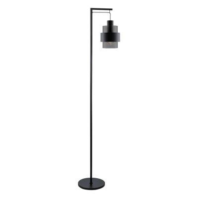 Afbeelding van Moderne Industriële vloerlamp 1 lichts zwart smoke glas Chiasso