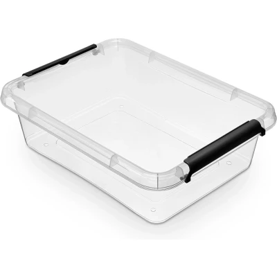 Afbeelding van ORPLAST SimpleStore Box met clips 8,5 Liter 39 x 29 11 cm transparant