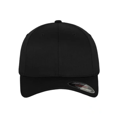 Afbeelding van Flexfit Unisex Wooly gekamd honkbalpet, zwart/zwart, kinderen