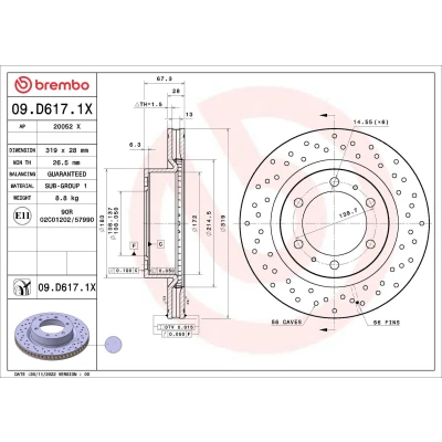 Afbeelding van Brembo Remschijven 09.D617.1X