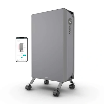 Afbeelding van Duux Edge Oil Smart Olieradiator met Thermostaat 2000W Oliegevulde Radiator Boost modus Grijs