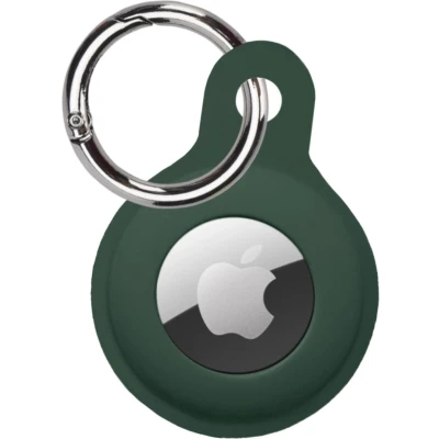 Afbeelding van Hoesje Geschikt voor Apple AirTag Sleutelhanger Hoes Siliconen Donkergroen
