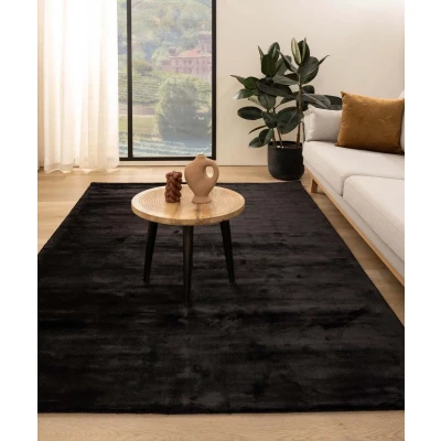 Afbeelding van Viscose Tapijt/Vloerkleed Pearl Zwart 160x240 Cm