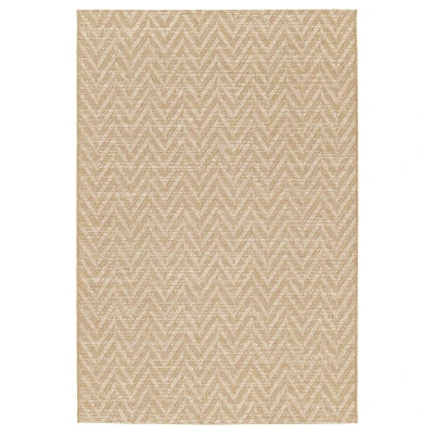 Afbeelding van Buitenkleed Zig zag Corde Chevron Naturel/wit 160x230 Cm