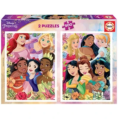 Afbeelding van Educa puzzel 2x500 stuks Disney Prinsessen