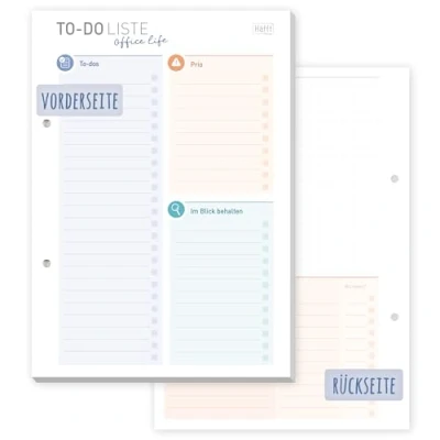 Afbeelding van Häfft® Office Life A5 to do lijstblok, 50 vellen, met prios, tracker en vrije ruimte voor notities, klimaatvriendelijk duurzaam
