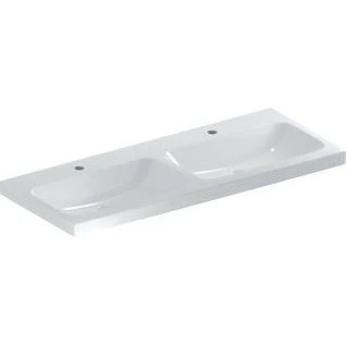 Afbeelding van Geberit iCon Light dubbele wastafel wit (120 x 48 cm) 1 kraangat,