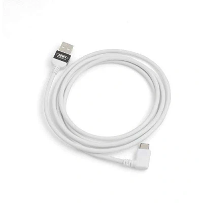 Afbeelding van System S USB 3.1 type C kabel 90 graden haakse stekker naar 2.0 A datakabel oplaadkabel adapter 140 cm in wit