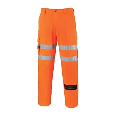 Afbeelding van Portwest RT46 Spoorweg Combat Broek, Lang, Oranje, Grootte L