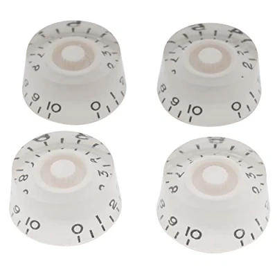 Afbeelding van Musiclily Metrisch Kunststof Gitaar LP Speed Knobs Volume Tone Controle Potmeter Knoppen voor Les Paul Stijl Elektrische Gitaar, Wit (4 Stuks)