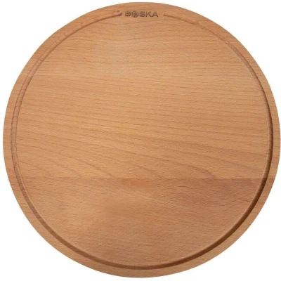 Afbeelding van Pizzaplank Amigo L Serveerplank ⌀34cm Beukenhout Met opvanggeul