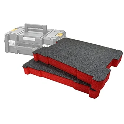 Afbeelding van Shadow Foam TSTAK/ProStack Inserts [50mm Red Twin Pack] Easy Peel voor DeWalt TSTAK &amp; Stanley ProStack Boxes