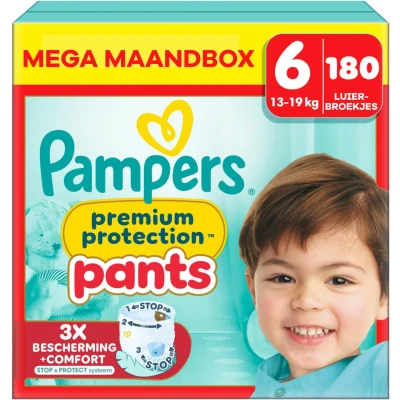 Afbeelding van Pampers Premium Protection Pants Maat 6 Maandbox 180 stuks 15+ KG