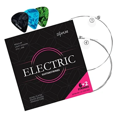 Afbeelding van Shaman elektrische snaren voor gitaar incl. 2 reserve en 3 plectrums