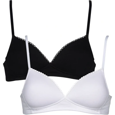 Afbeelding van My Basic by After Eden voorgevormde bh zonder beugel (set van 2) zwart/wit