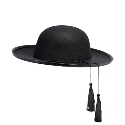 Afbeelding van Widmann 2812H hoed priester, zwart, van vilt, pater, pastarrer, hoed, hoofdtooi, accessoire, carnaval, themafeest