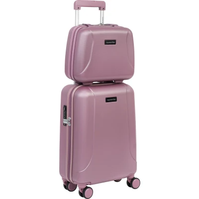 Afbeelding van CarryOn Skyhopper Handbagage en Beautycase   55cm TSA Trolley  Make up koffer   Roze