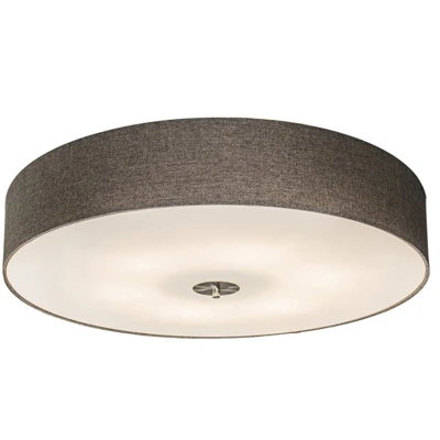 Afbeelding van QAZQA Landelijke plafondlamp taupe 70 cm Drum Jute