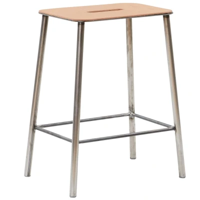 Afbeelding van Frama Adam kruk H50 naturel leerstaal