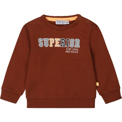 Afbeelding van Dirkje sweater met tekst bruin