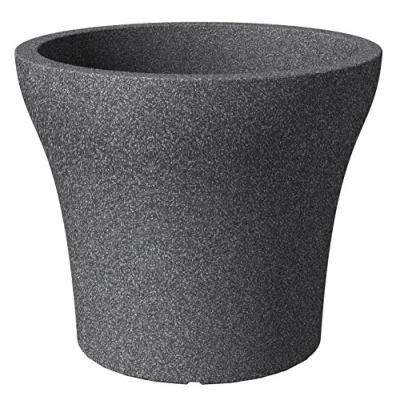 Afbeelding van Scheurich No1 Stone, kunststof plantenbak, zwart graniet, 40 cm diameter, 33,2 hoog, 22 liter inhoud.