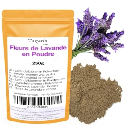 Afbeelding van 250 g lavendelbloesempoeder, 100% natuurlijk, zuiver, hoogwaardige kwaliteit, zonder toevoegingen, TazarinLtd