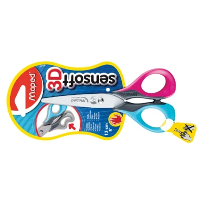 Afbeelding van Kinderschaar Maped Sensoft 13cm links assorti