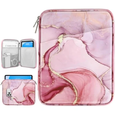 Afbeelding van Dadanism 9 11 inch tablethoes voor iPad Air 2024, 9/8/7e generatie 10,2, Pro M4 M2 2024 2018, 5/4 10,9, 10e Galaxy Tab A8/A9+/S9 FE, bewolkt roze