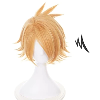 Afbeelding van HIROAKIYA Chargebolt Denki Kaminari Wig, MHA My Hero Academia Cosplay Wig with Hairclip Cap