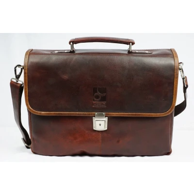 Afbeelding van Leren werk tas briefcase 6.1774BRANDY