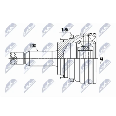 Afbeelding van Homokineet reparatie set, aandrijfas NTY NPZ MS 064