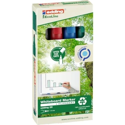 Afbeelding van Viltstift edding 29 whiteboard Ecoline rond 1 5mm assorti set à 4 stuks