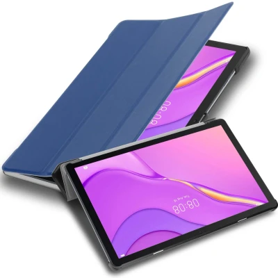 Afbeelding van Cadorabo Tablet Hoesje geschikt voor Huawei MatePad T 10 (9.7 inch) / 10s (10.1 in JERSEY DONKER BLAUW Ultra dun beschermend geval ZONDER automatische Wake Up en Stand functie Book Case Cover Etui