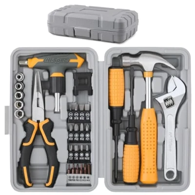 Afbeelding van Hi Spec 30 delige Gereedschapskoffer voor Vrouwen Mini Tool Set Thuisgebruik Inclusief Hamer, Schroevendraaiers en Tangenset Compacte Gereedschapskist Ideaal Klussen Geel
