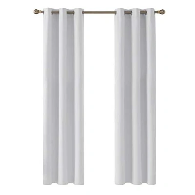 Afbeelding van Deconovo Warmte isolerende verduisteringsgordijnen, voor woonkamer, modern design met oogjes, 107 x 183 cm (breedte hoogte), wit, 2 stuks