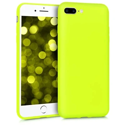 Afbeelding van kwmobile telefoonhoesje geschikt voor Apple iPhone 7 Plus / 8 Hoesje smartphone Back cover in neon geel