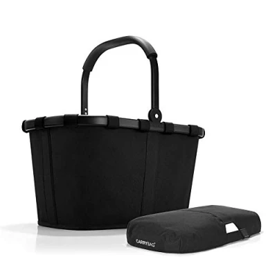 Afbeelding van reisenthel Carrybag Frame Black + cover Black, stevige boodschappenmand met bijpassende en praktische binnenzak, elegant waterafstotend design, 48 x 29 28 cm (b h d), SETBK7040BP7003,