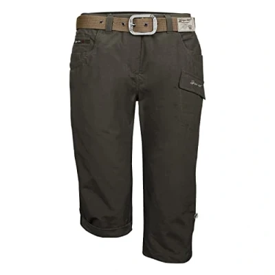 Afbeelding van G.I.G.A. DX Dames casual capribroek met riem/korte broek GS 35 WMN PNTS, donkersteen, 42, 38200 000